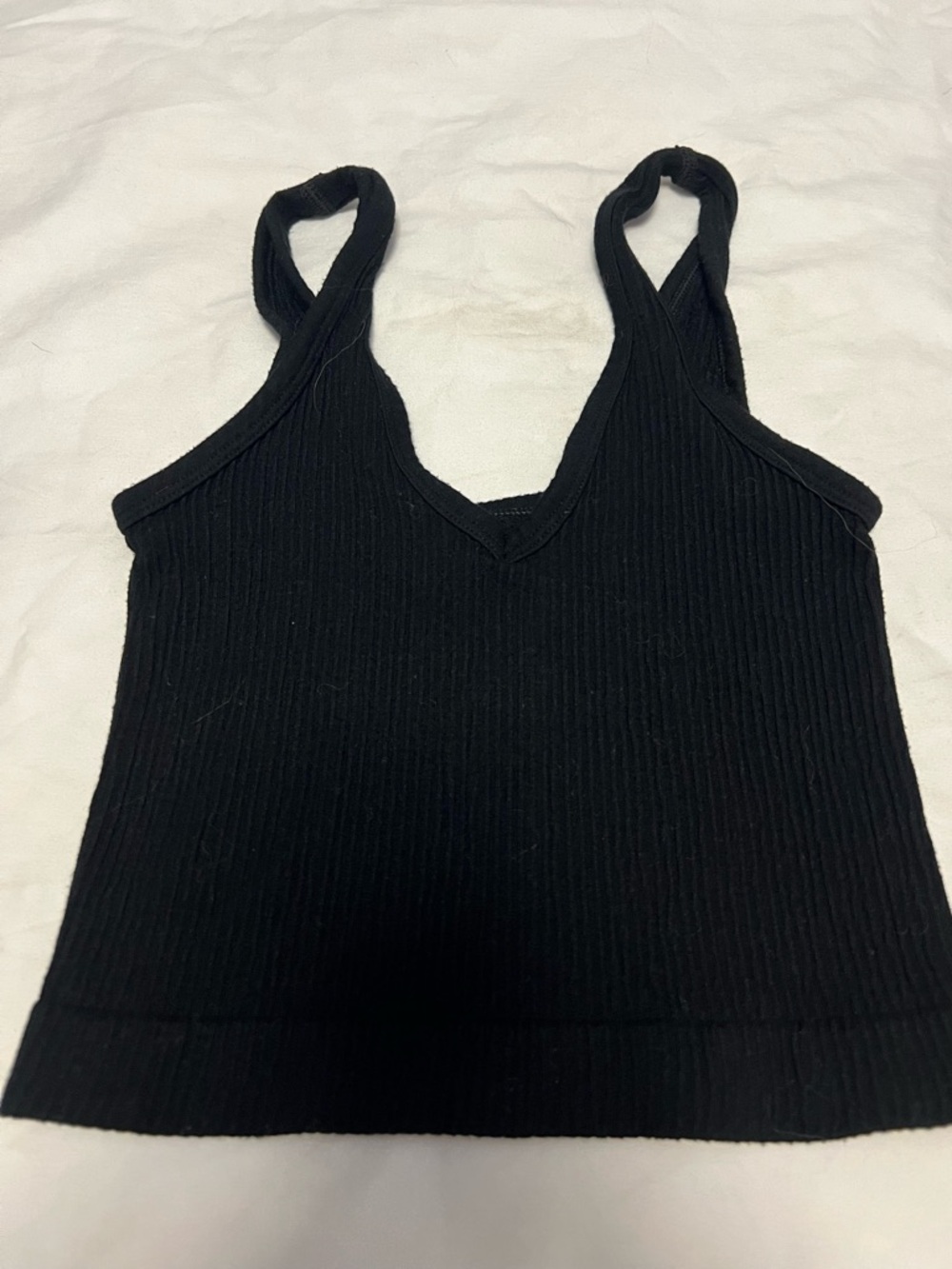 Urban Outfitters Black Ribbed V-Neck Tank Top - Women's - Size S